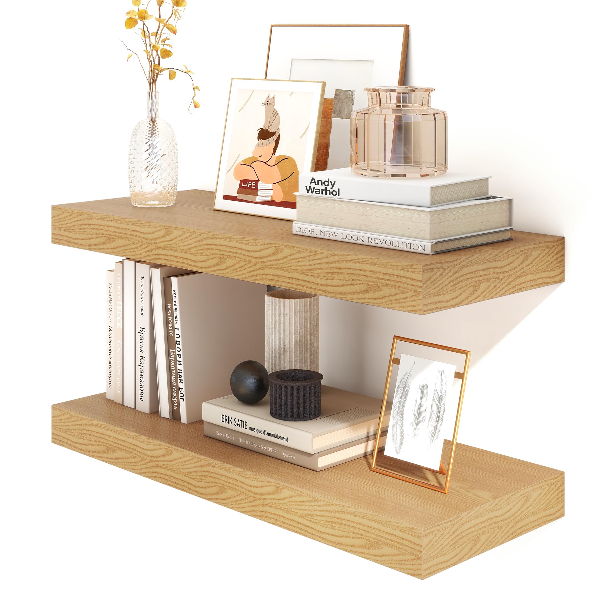 Amazon.com: FLYJOE 30 Inch Floating Shelves | 12 Inch Deep Oak